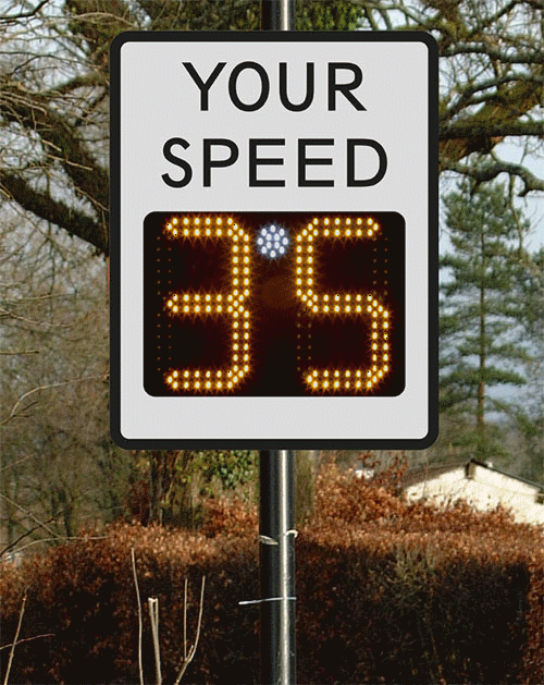 radar speed limit sign